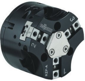 RÖHM Pneumatischer Zentrischgreifer RZP-A LKR56 in Schwarz aus Aluminium mit 3xM5 KH7,2BH3 - Bild 1