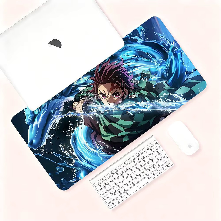 Tanjiro Kamado Mauspad mit Landschaftsdesign, bunte Schreibtischunterlage für Laptop und Tastatur - Bild 5