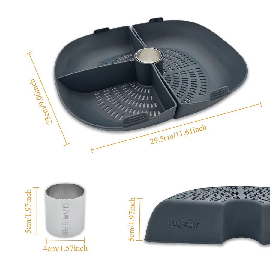 Vorwerk Silikon-Dämpfschale für Thermomix TM7, 3-teiliger Dämpfeinsatz für den Dampfgarbehälter - Bild 6