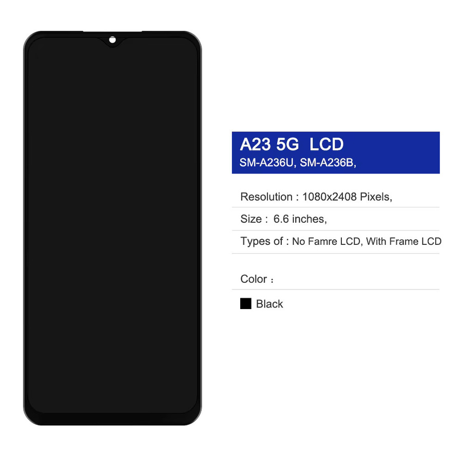 Samsung A23 5G LCD-Display mit Rahmen und Touchscreen-Digitizer Ersatz in Schwarz - Bild 2