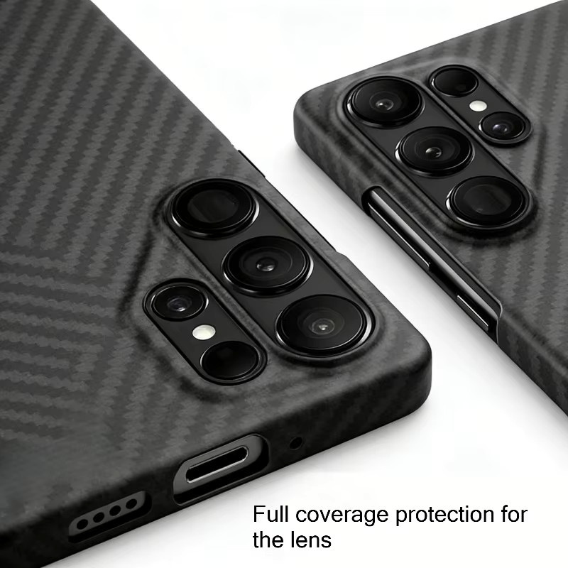 Ultradünne MagSafe Schutzhülle mit Kohlefaser-Textur für Samsung S26 Ultra, S25 und S24 Plus in Schwarz - Bild 3