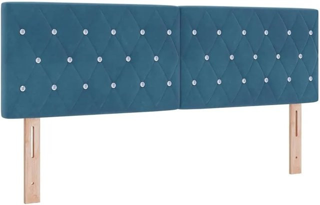 vidaXL LED Kopfteil mit integrierter LED-Beleuchtung Dunkelblau Breite: 144 cm, Tiefe: 7 cm, Höhe: 88 cm - Bild 1