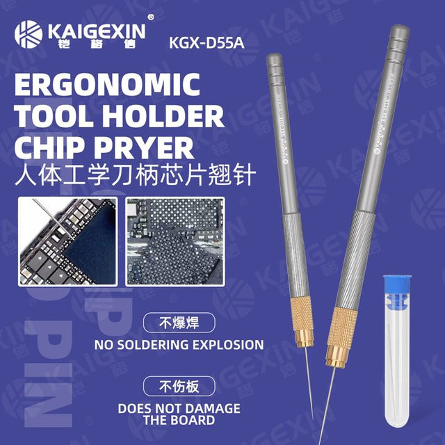 KAIGEXIN KGX-D55A Chip-Heber-Set in Silber mit rutschfestem Griff und Metallnadel für präzise Reparaturen an Telefon-Motherboards und Lötarbeiten - Bild 1
