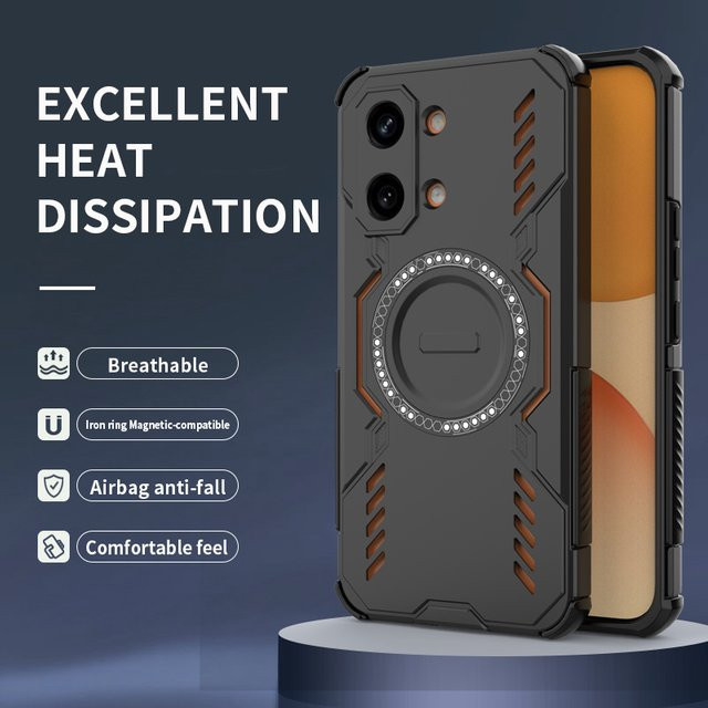Magnetische stoßfeste Schutzhülle für Xiaomi POCO X8 Pro Max M8 Pro X7 Pro in Schwarz mit Wärmeableitungs-Hohlhülle - Bild 1