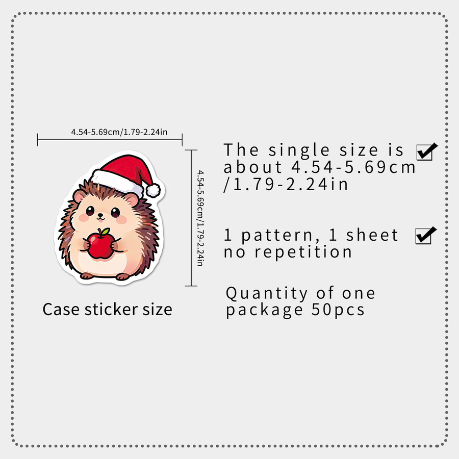 YIIMANNER Cartoon Igel Aufkleber, 50/100 Stück - Bild 4