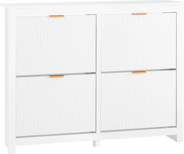 SoBuy Schuhkipper FSR186-W Schuhschrank in Weiß mit 8 Ablageflächen und 4 Klappen - Bild 1