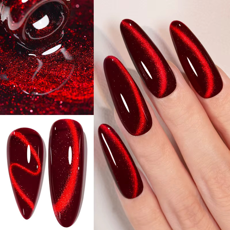 AWStorG Crimson Velvet Red-Light Magnetischer Gel-Nagellack, 7,5 ml - Bild 4