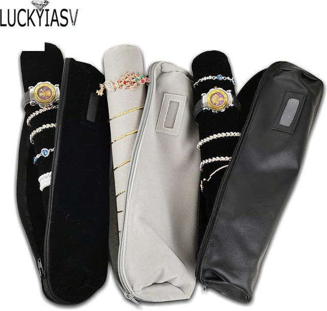 luckyiasv Schmuck Aufbewahrungstasche, Leder/Samt, Unisex - Bild 1