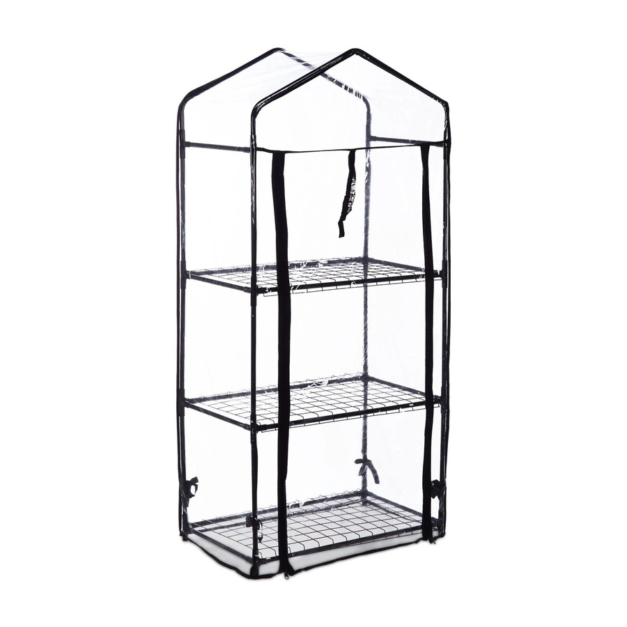 Relaxdays Balkongewächshaus aus Eisen und Kunststoff in Schwarz und Transparent mit 3 Ebenen, Höhe: 126 cm, Breite: 59 cm, Tiefe: 37 cm - Bild 2