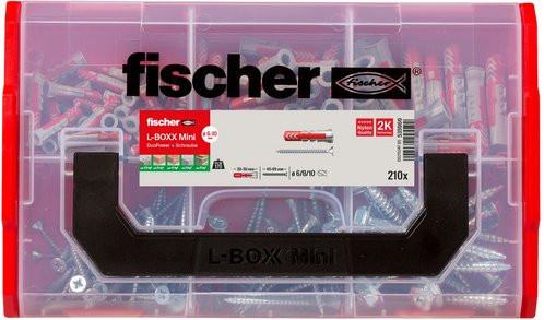 Fischer Schrauben- und Dübelsatz aus Nylon, 105 Stück, Grau und Rot, Durchmesser: 10,5 mm - Bild 2