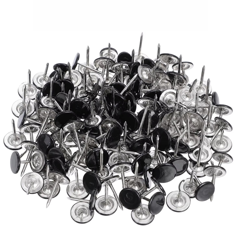 Schwarze Metall-Push-Pins mit Rundkopf und Aufbewahrungsbox für Pinnwand und Büro, 38 Stück - Bild 4