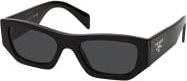 Prada PR A01S Sonnenbrille, Rechteckig, Vollrand, Kunststoff, Unisex, black grey - Bild 1
