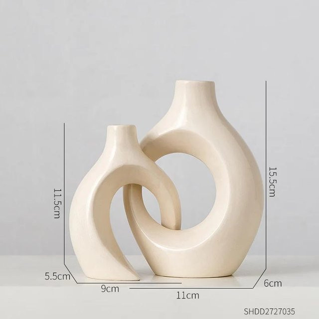 Keramik Kerzenhalter Interlock in Weiß für Stabkerzen im modernen Minimalismus-Stil von Household supplies MH - Bild 1