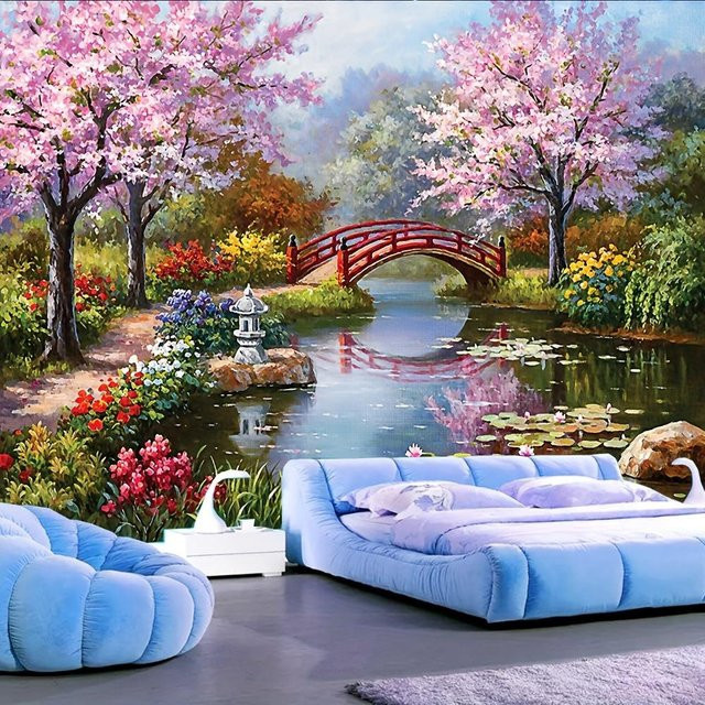 Bling Bling Tapestry Wandbehang Wald Natur Landschaft aus Polyester, Mehrfarbig, Breite: 150 cm, Höhe: 100 cm - Bild 1