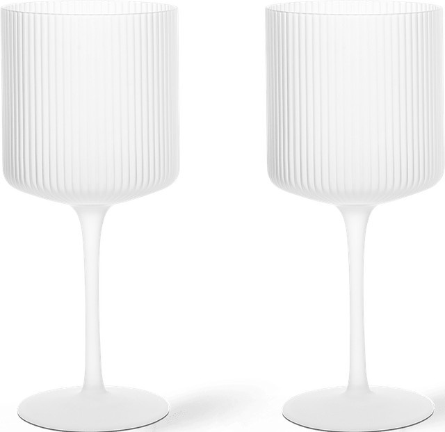 Ferm Living Ripple Rotweingläser 2er Set weiß - Bild 1