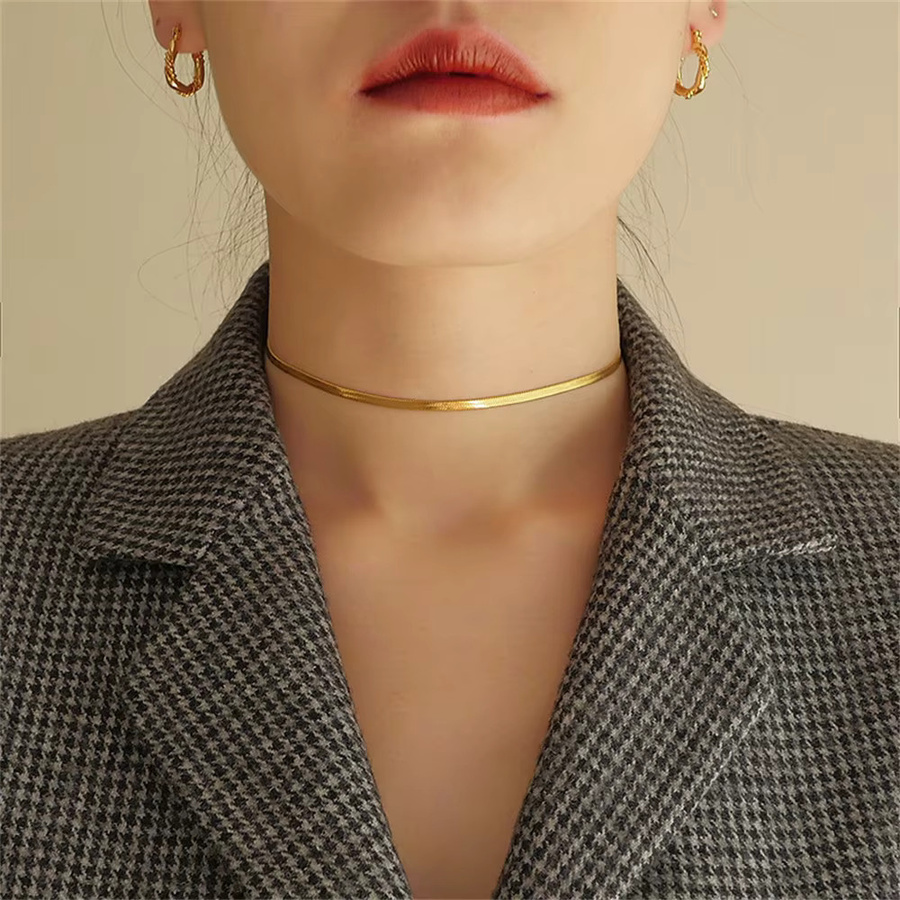 MAGIC ZONE Schlangenkette Choker, Edelstahl, Gold, Damen - Bild 2