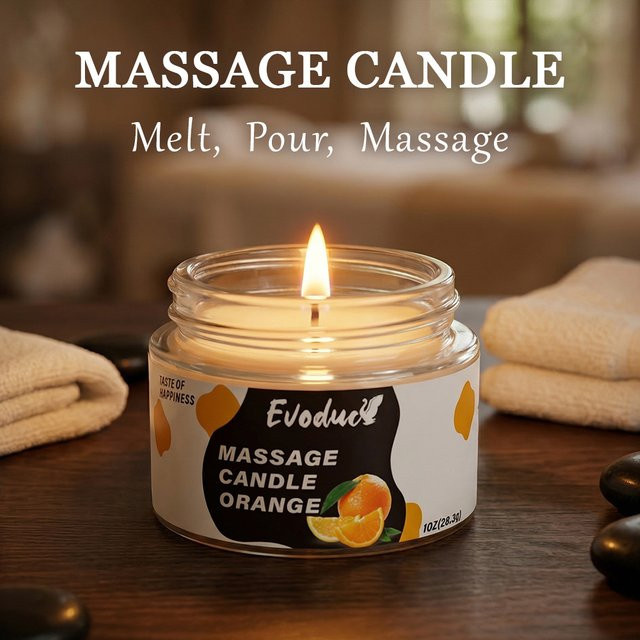 EVODUCK Massage-Öl-Kerze Süße Orange, Sojawachs, Unisex - Bild 1