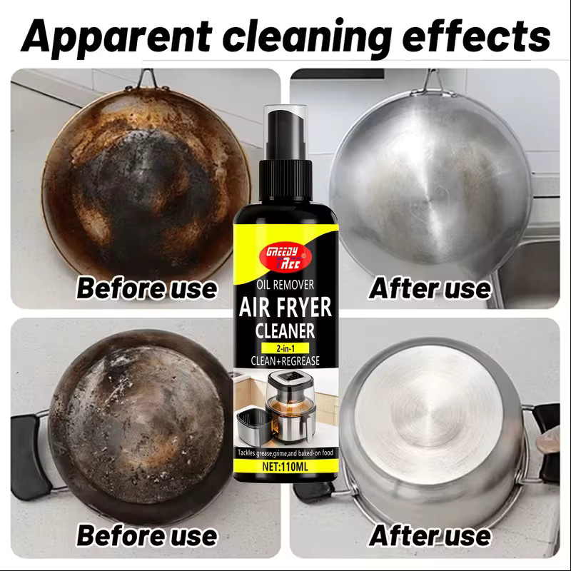 Greedy Tree Heißluftfritteusen-Reinigungsspray Schwarz, 110 ml 2-in-1 Reinigen und Entfetten zur Entfernung von Fett, Schmutz und Eingebranntem - Bild 2