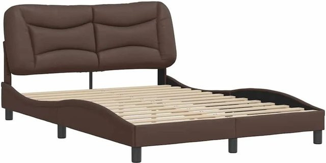 vidaXL Bettgestell mit Polsterung aus Kunstleder in Braun, B/T/H: 120 x 200 cm - Bild 1