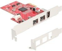 Delock PCIe x1 Schnittstellenkarte mit 2x FireWire 800 und 1x FireWire 400 in Rot - Bild 1