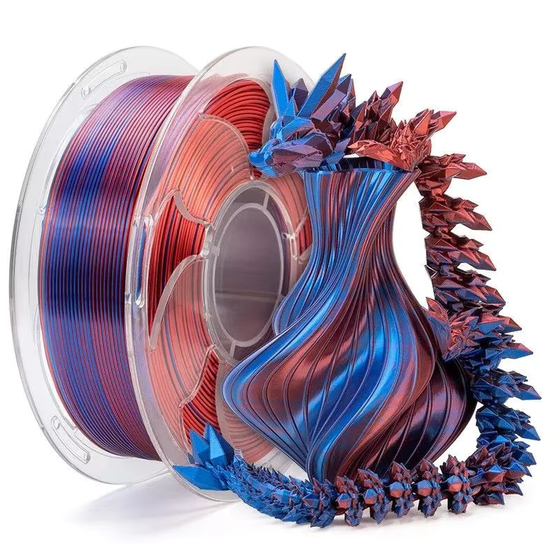 JKHJ PLA-Filament Seidenglanz Zweifarbig Schwarz-Rot 1,75 mm 1 kg für FDM 3D-Drucker - Bild 4