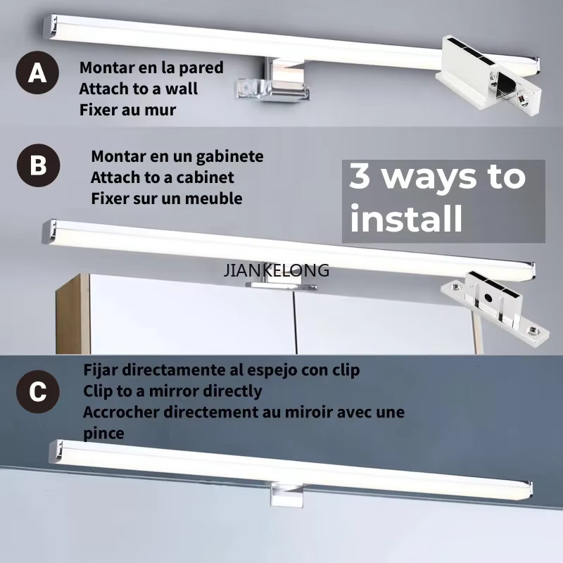 Alpinaluz Badezimmer-Wandleuchte für LED-Spiegel aus Aluminium mit integriertem LED, 10 W, neutralweißes Licht 4000 K, IP44, Breite: 40 cm - Bild 4