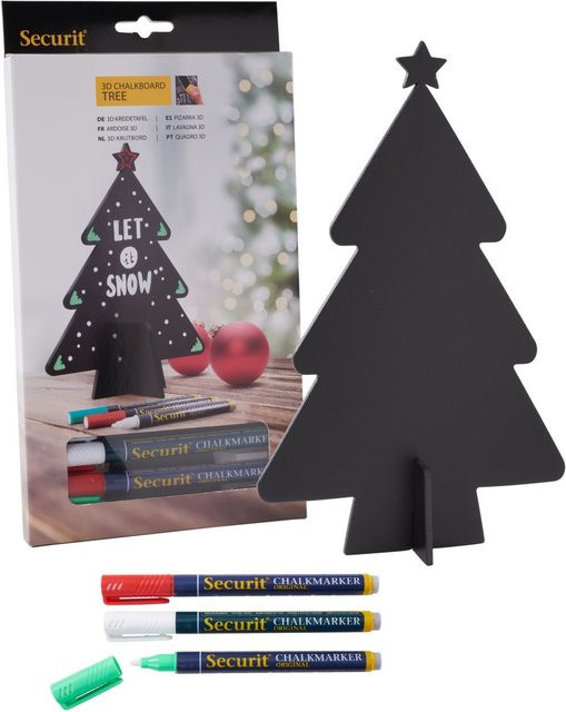 Securit Kreidetafel Tannenbaum in Schwarz für den Tisch - Bild 1