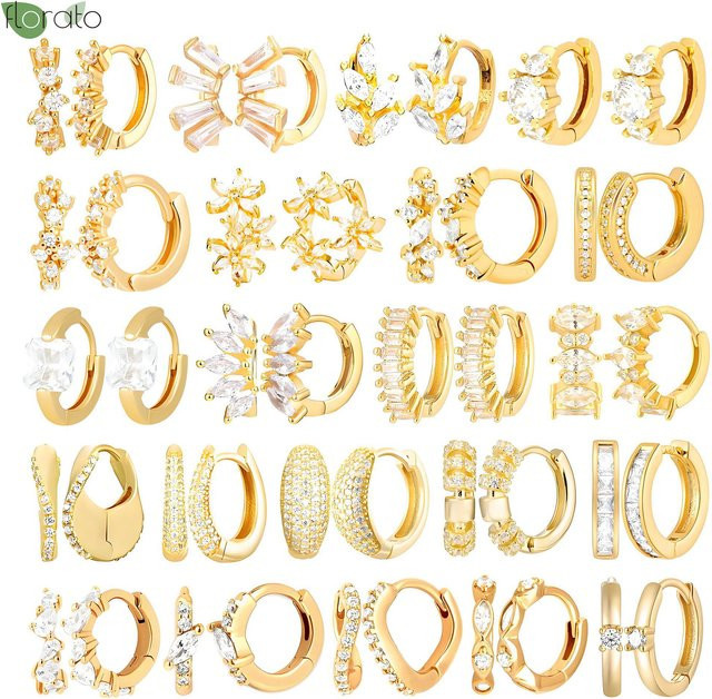 YUXINTOME Creolen 925 Silber, Gold, Damen - Bild 1