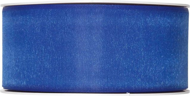 Halbach Organzaband Blau transparent, Breite: 4,0 cm, Länge: 5 m - Bild 1