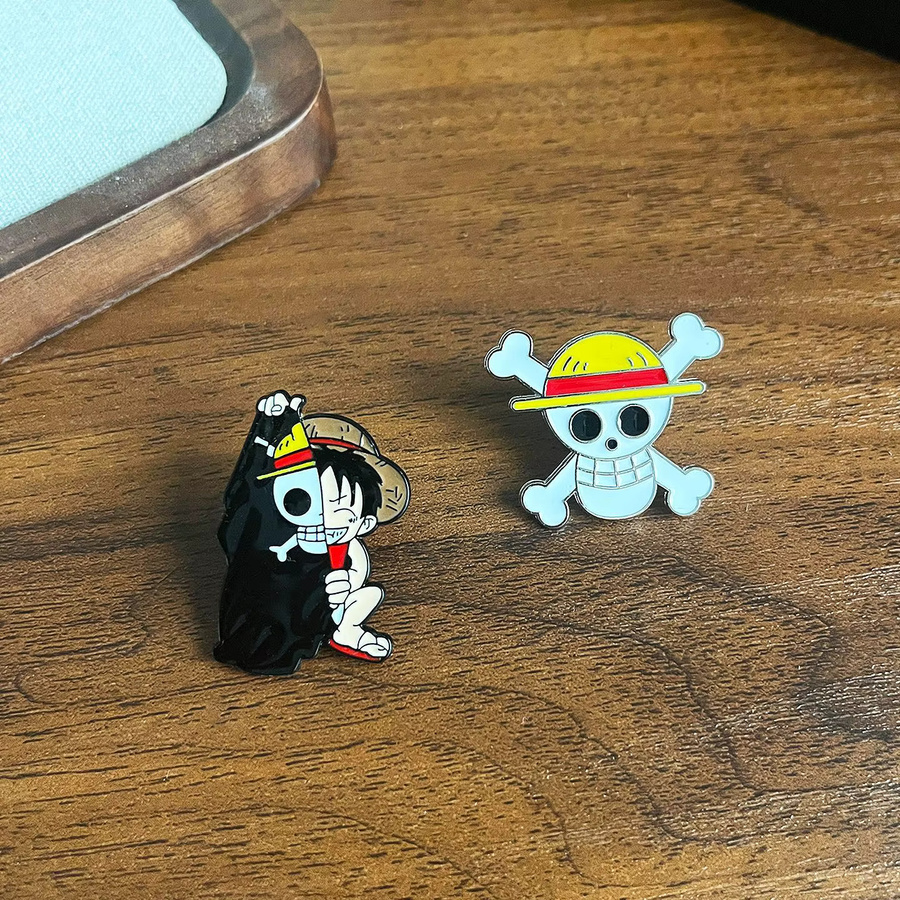 Bandai Luffy Anime One Piece Metall-Anstecknadel Brosche, 2-teiliges Set - Bild 3