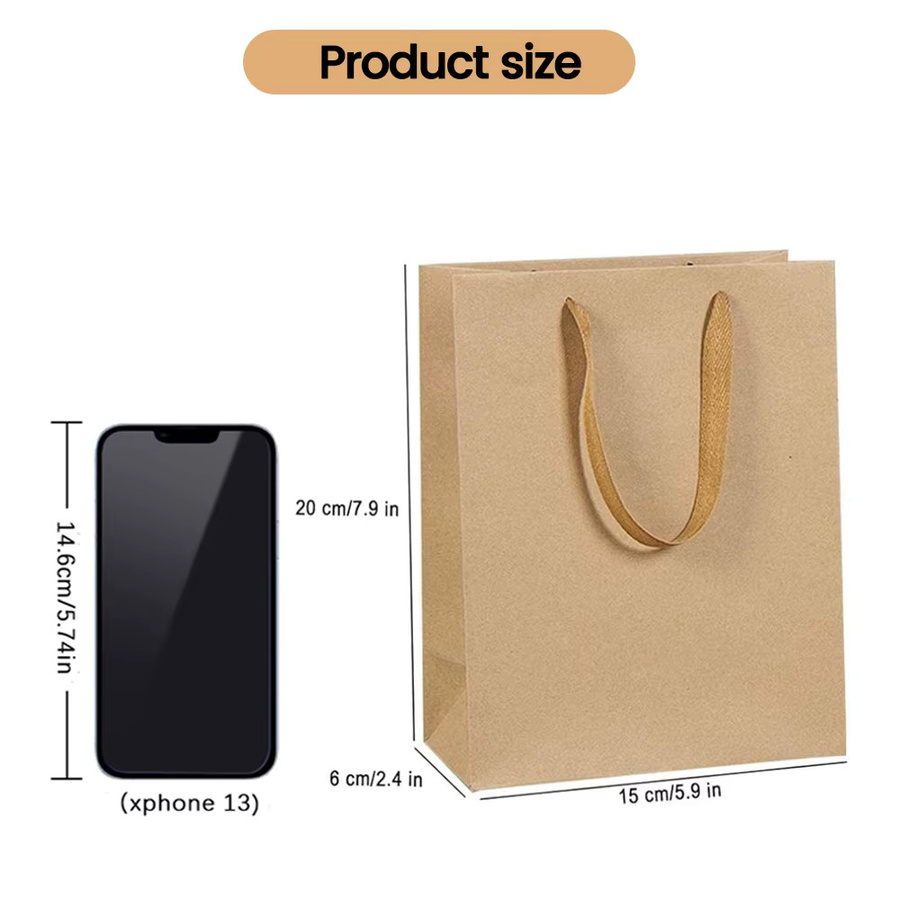 Kraftpapier-Geschenktüten in Braun für Weihnachten, Halloween, Partys und Hochzeiten, 10 Stück - Bild 3