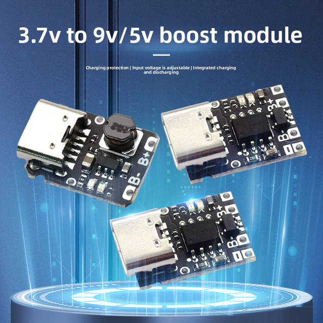 USB Typ-C 18650 Batterieladegerät und Booster-Modul in Schwarz: 5 V Li-Ionen-Ladeplatine mit Überladeschutz für 3,7 V/4,2 V Akkus - Bild 1