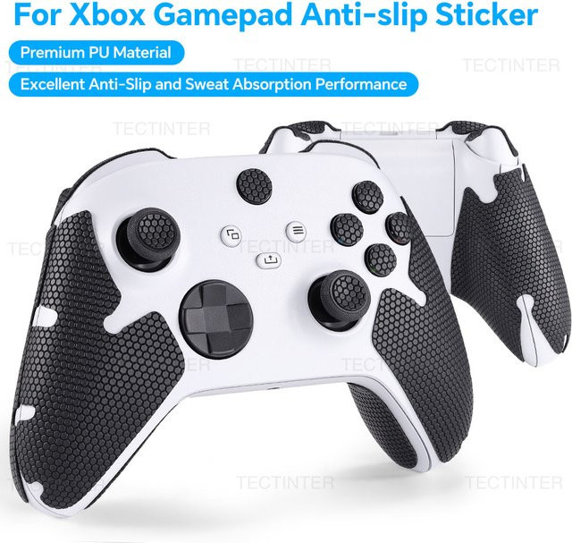 TECTINTER Griffaufkleber für Xbox-Controller in Schwarz, rutschfeste und staubdichte Gamepad-Skins als Spielzubehör - Bild 1