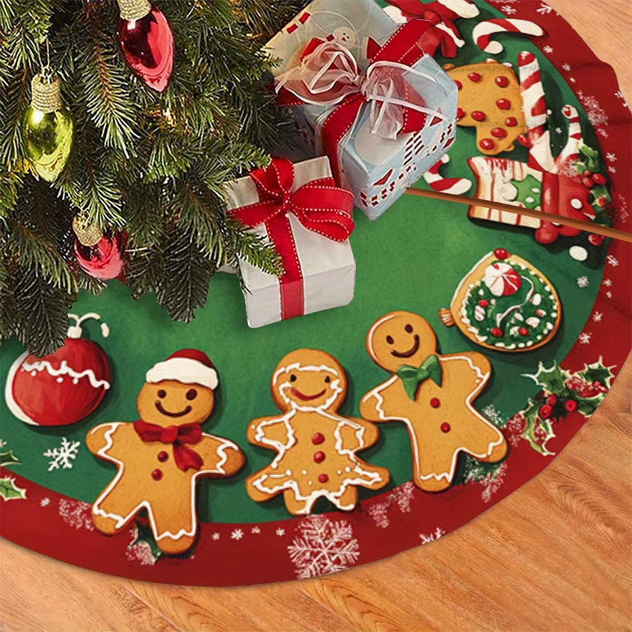 VIKAMA Weihnachtsbaumrock mit Weihnachtsmotiv in Rot und Grün - Bild 4