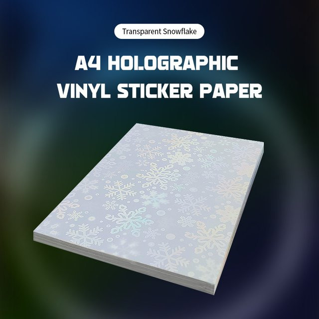 Tonpei Transparentes Holografisches Vinyl-Aufkleberpapier A4 für Tintenstrahldrucker Wasserdicht und Reißfest für DIY-Projekte - Bild 1