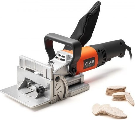 VEVOR Flachdübelfräse mit 760 W Motor und Hartmetall-Fräskopf in Orange, 11.600 U/min, einstellbarer Winkel und Tiefe für die Holzbearbeitung - Bild 1