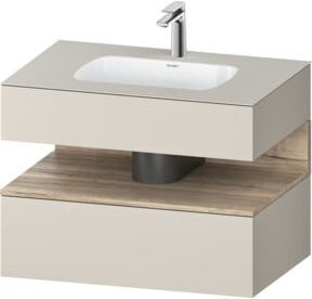 Duravit Einbauwaschtisch-Möbel-Set Qatego in Beige, B/T/H: 80 x 55 x 60 cm - Bild 1
