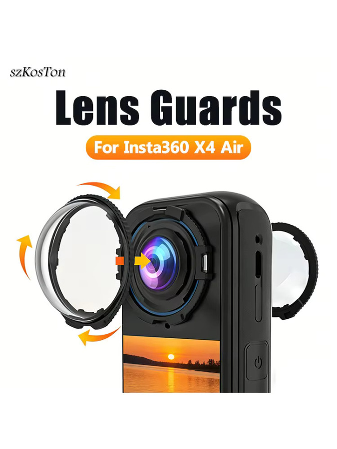 SZKOSTON Objektivschutz aus gehärtetem Glas für Insta360 X4 Air, transparent, kratzfest, HD-Klarsichtschutz - Bild 7