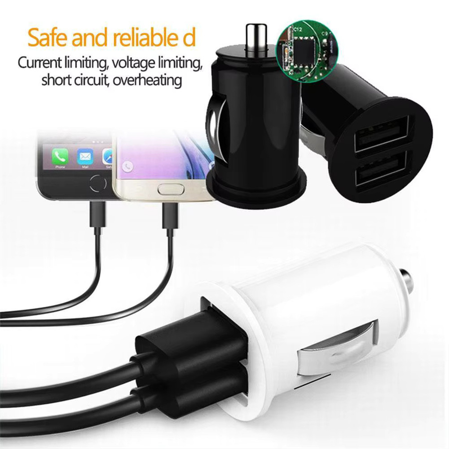 Universal Dual USB Auto Ladegerät 12V - 24V Schnelles Ladegerät für Zigarettenanzünder in Schwarz - Bild 4