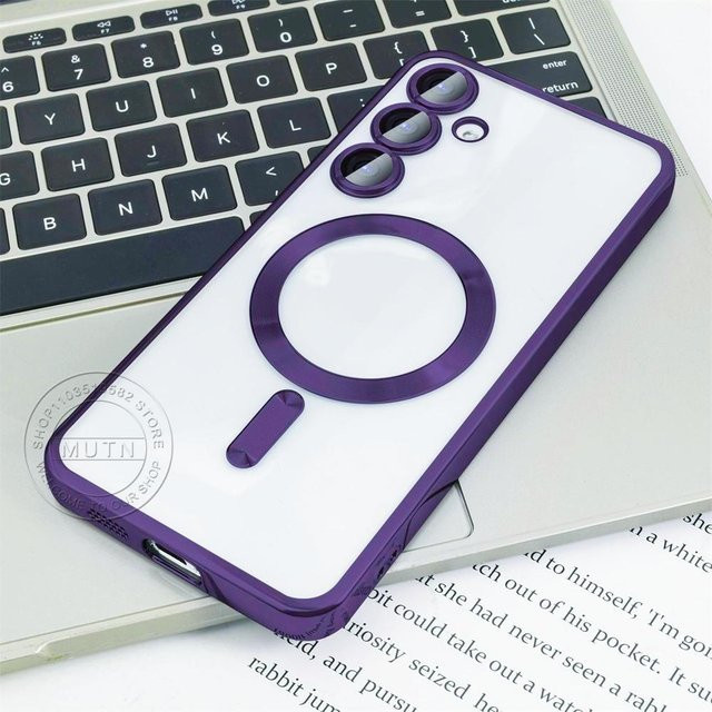 Transparente MagSafe Magnetische Schutzhülle für Samsung Galaxy S25 S24 S23 S22 S21 S20 FE Ultra Plus Note20 Ultra S24FE S24 Plus - Bild 1