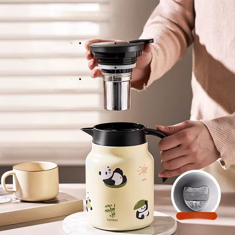 GIANXI Panda Isolierte Teekanne mit Infuser, Weiß, 0,8 l - Bild 2