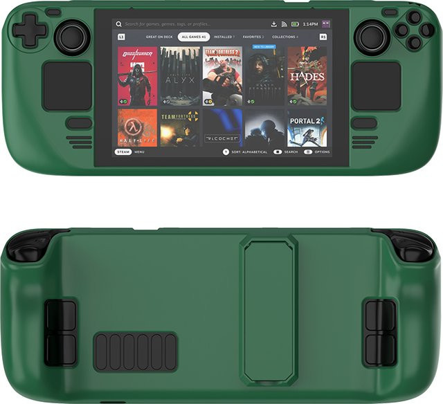 Bibuks Schutzhülle für Steam Deck und Controller, bunte Hartschale mit integriertem Ständer - Bild 1