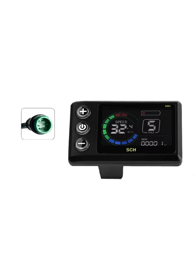 ABHY-S869 Elektrisches Fahrrad LCD Display für Mountainbike und E-Roller, Wasserdicht, 5-Pin Anschluss, Schwarz - Bild 7
