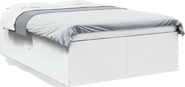 vidaXL Bettgestell modern in Weiß aus Holzwerkstoff B/T/H: 140 x 200 cm - Bild 1