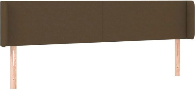 vidaXL LED Kopfteil in Dunkelbraun mit USB-Ladeanschluss und integrierter Beleuchtung, Stoff, B: 163 cm, T: 16 cm, H: 78-88 cm - Bild 1