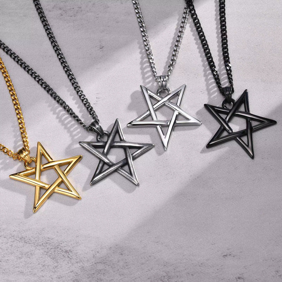Star Trading Halskette Herren, Edelstahl, Star of David Anhänger, Vintage - Bild 3
