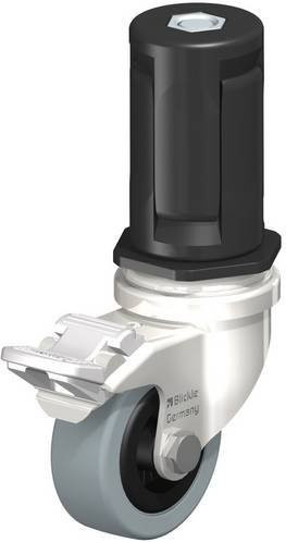 Blickle Lenkrolle mit Feststeller 856411 LRXA-VPA 50G-FI-EXR05 in Schwarz-Grau aus Edelstahl mit 50 mm Rad-Durchmesser und 40 kg Tragfähigkeit - Bild 1