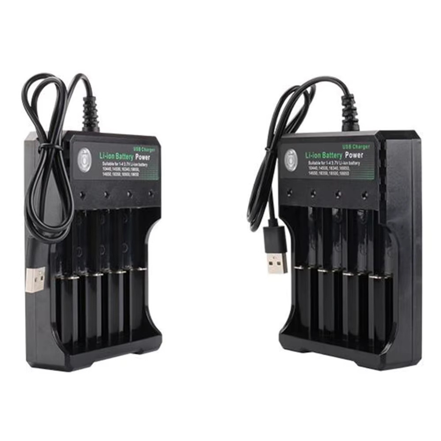 BRYNTHORX Tragbares USB Li-Ion Akku-Ladegerät für 18650 26650 14500 14650 16340 18350 Akkus, Schwarz - Bild 4