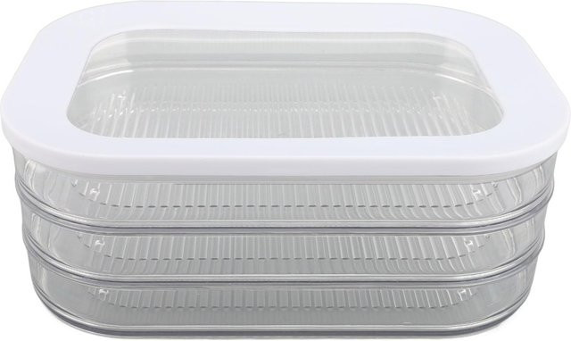 Luftdichter Aufschnittbehälter von CosyHome in Transparent und White, stapelbar und rechteckig mit großer Kapazität - Bild 1
