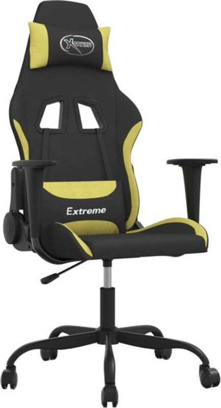 vidaxl Gamingstuhl mit Massagefunktion aus Stoff in Schwarz und Grün - Bild 1